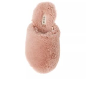 Madewell Wallis Faux Fur Slipper Forgotten Petal Size 8